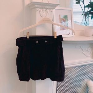 black Zara vegan suede skirt